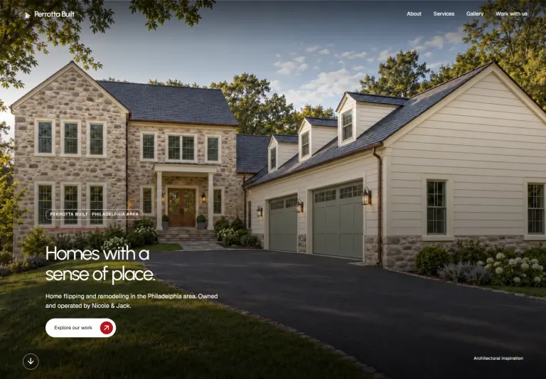 Perrotta Built homepage on desktop