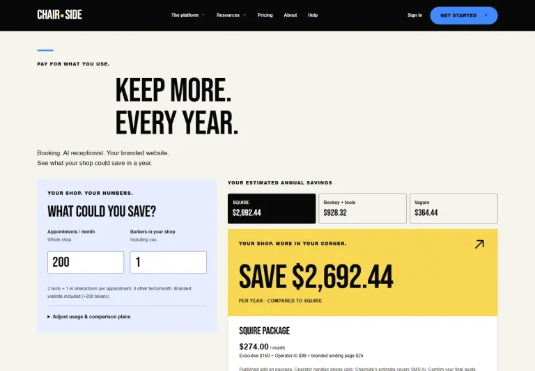 Chairside pricing and comparison page