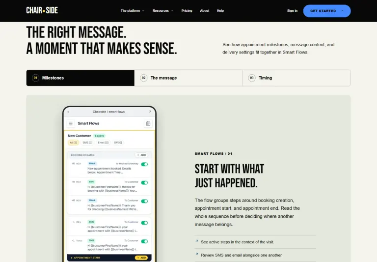 Chairside Smart Flows page